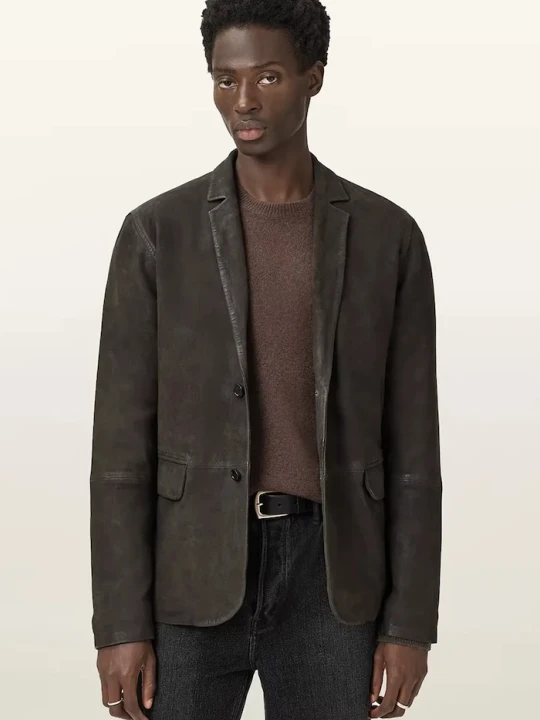 Zdjęcie produktu AllSaints marynarka zamszowa MONET brązowy