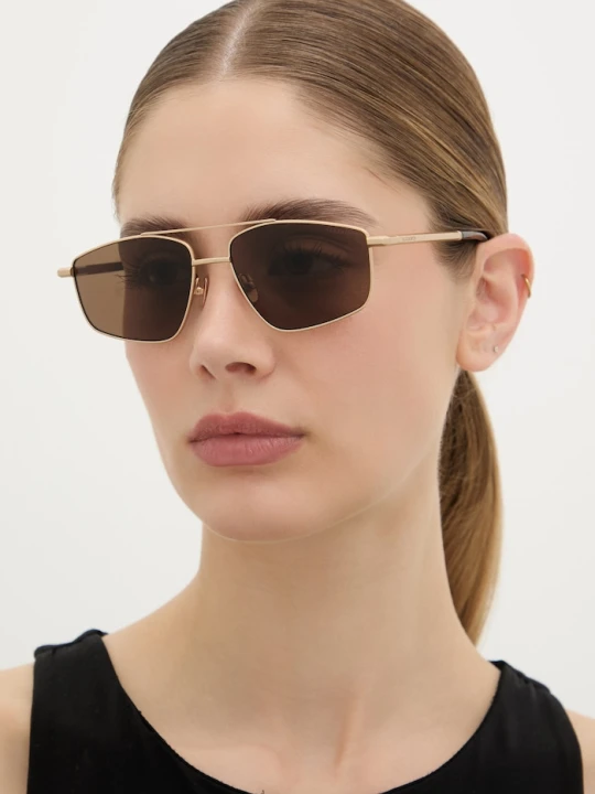 Zdjęcie produktu AllSaints okulary przeciwsłoneczne pilotki damskie Virgo złoty