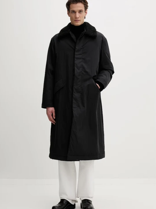 Zdjęcie produktu AllSaints płaszcz męski z bawełną czarny