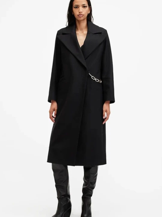Zdjęcie produktu AllSaints płaszcz wełniany SIMONE czarny
