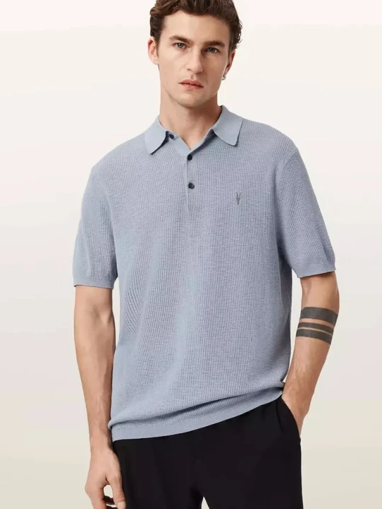 Zdjęcie produktu AllSaints polo bawełniane AUBREY SS niebieski