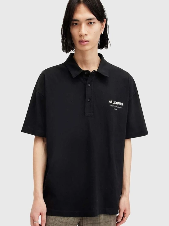 Zdjęcie produktu AllSaints polo bawełniane UNDERGROUND SS POLO czarny