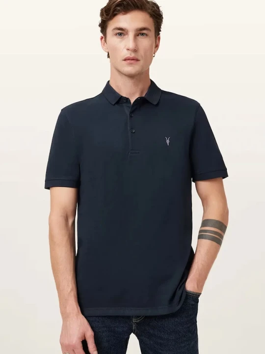 Zdjęcie produktu AllSaints polo męskie bawełniane granatowy