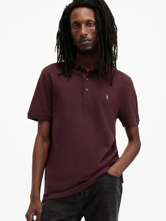 Zdjęcie produktu AllSaints polo męskie bawełniane czerwony
