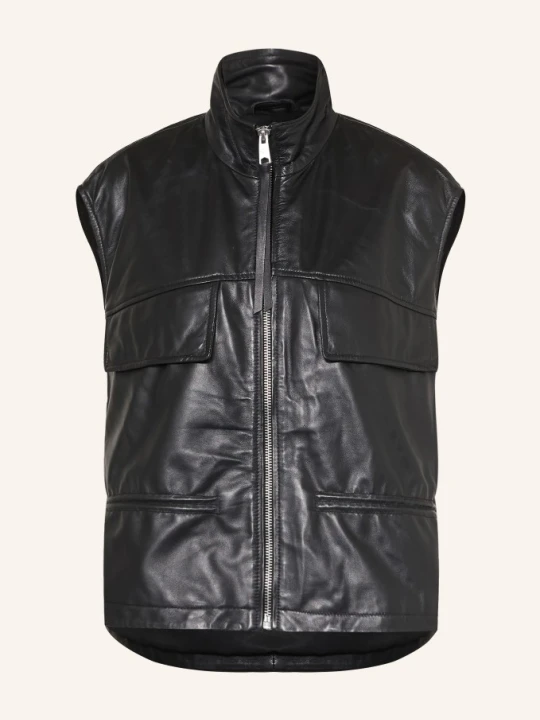 Zdjęcie produktu Allsaints Skórzana Kamizelka Flor schwarz CZARNY