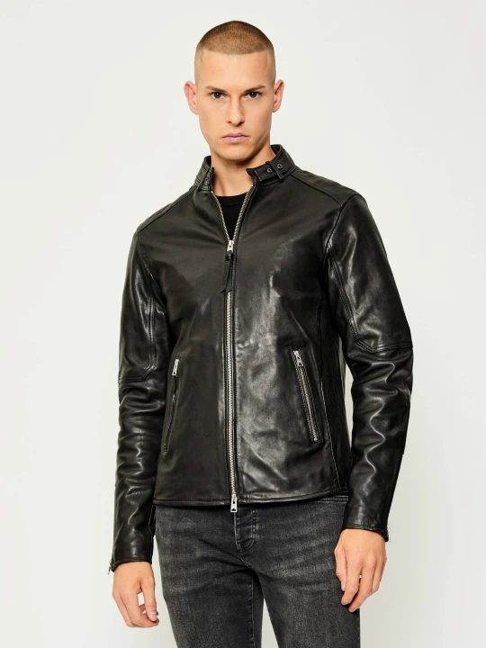 Zdjęcie produktu AllSaints Skórzana kurtka CORA | Regular Fit czarny