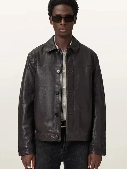 Zdjęcie produktu AllSaints skórzana męska NATES brązowy