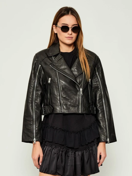 Zdjęcie produktu AllSaints Skórzana ramoneska MASONE | Relaxed fit czarny