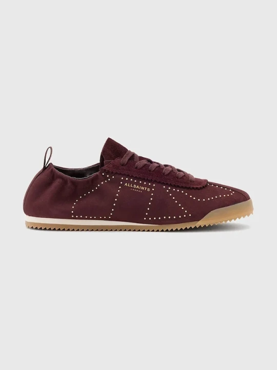 Zdjęcie produktu AllSaints sneakersy skórzane Kenny Stud Runner bordowy