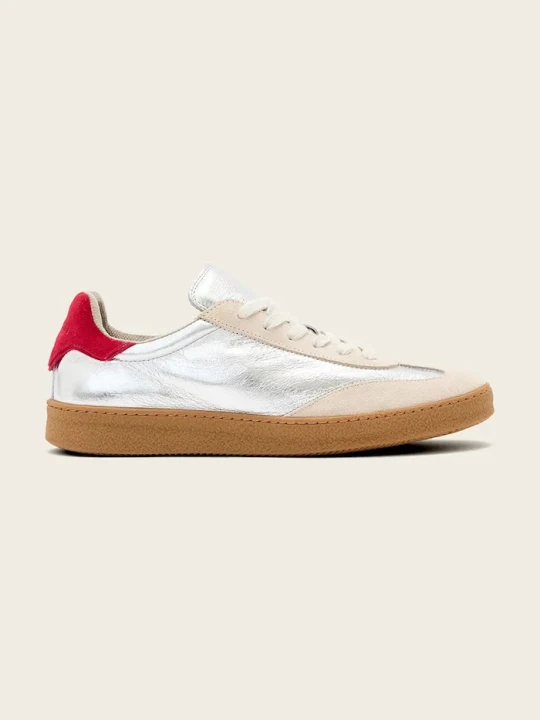 Zdjęcie produktu AllSaints sneakersy skórzane Thelma Met Sneaker srebrny