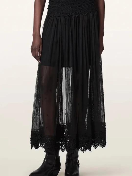 Zdjęcie produktu AllSaints spódnica TRIXIE LACE czarny