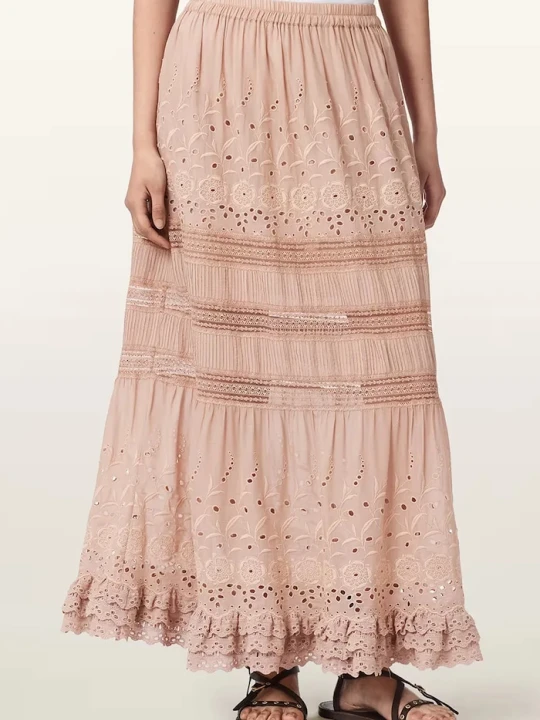 Zdjęcie produktu AllSaints spódnica z wiskozą CAMILLE różowy