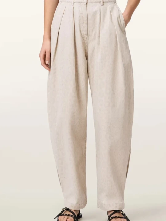 Zdjęcie produktu AllSaints spodnie baggy damskie bawełniane BECCA beżowy
