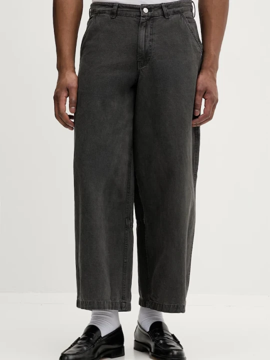 Zdjęcie produktu AllSaints spodnie wide leg męskie bawełniane JACKSON szary