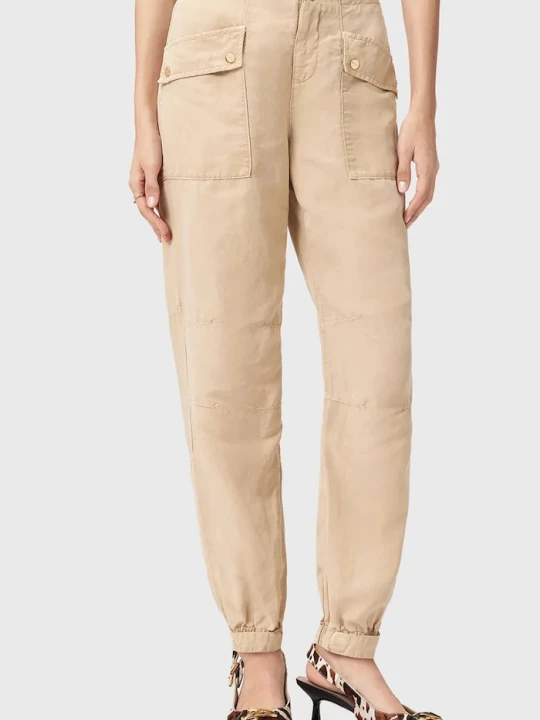 Zdjęcie produktu AllSaints spodnie z dodatkiem lnu VAL beżowy