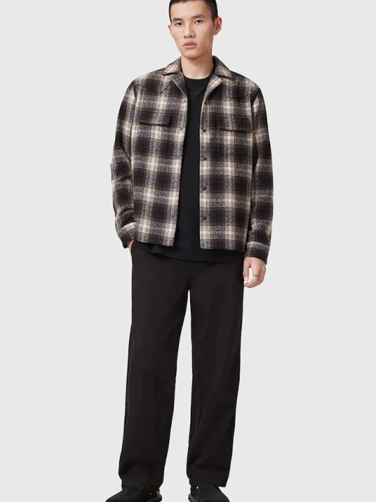 Zdjęcie produktu AllSaints spodnie z domieszką lnu HANBURY czarny