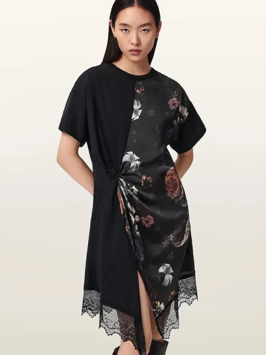 Zdjęcie produktu AllSaints sukienka asymetryczna LANA LACE czarny