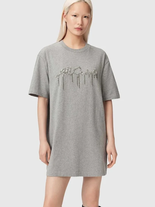 Zdjęcie produktu AllSaints sukienka bawełniana CHAINS szary