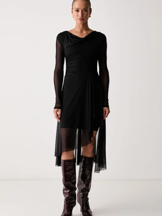 Zdjęcie produktu AllSaints sukienka bodycon bawełniana z elastanem LORIA czarny