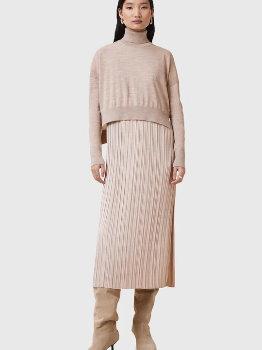 Zdjęcie produktu AllSaints sukienka i sweter VITTORIA beżowy