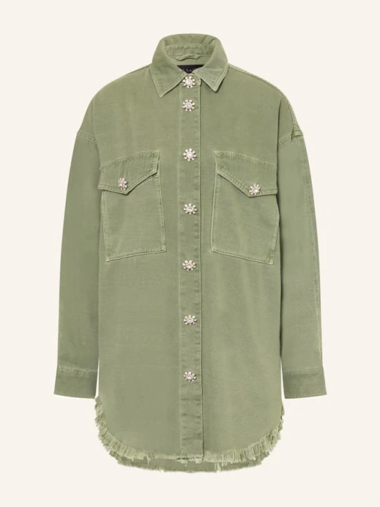 Zdjęcie produktu Allsaints Sukienka Koszulowa Hettie Z Kamieniami Ozdobnymi gruen KHAKI