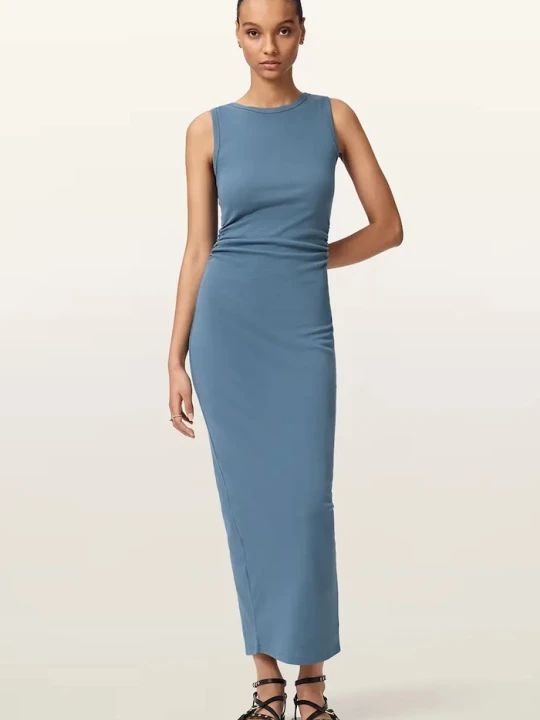 Zdjęcie produktu AllSaints sukienka letnia z bawełną KATARINA DRESS niebieski