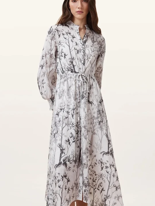 Zdjęcie produktu AllSaints sukienka lniana SKYLAR MAXI biały