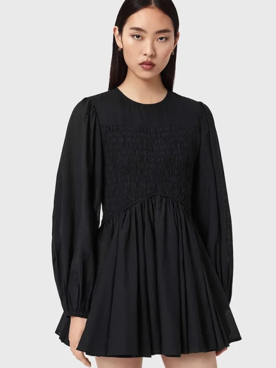 Zdjęcie produktu AllSaints sukienka rozkloszowana bawełniana CHIA czarny