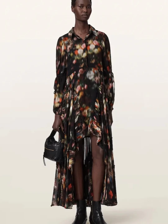 Zdjęcie produktu AllSaints sukienka z wiskozy MARIA czarny