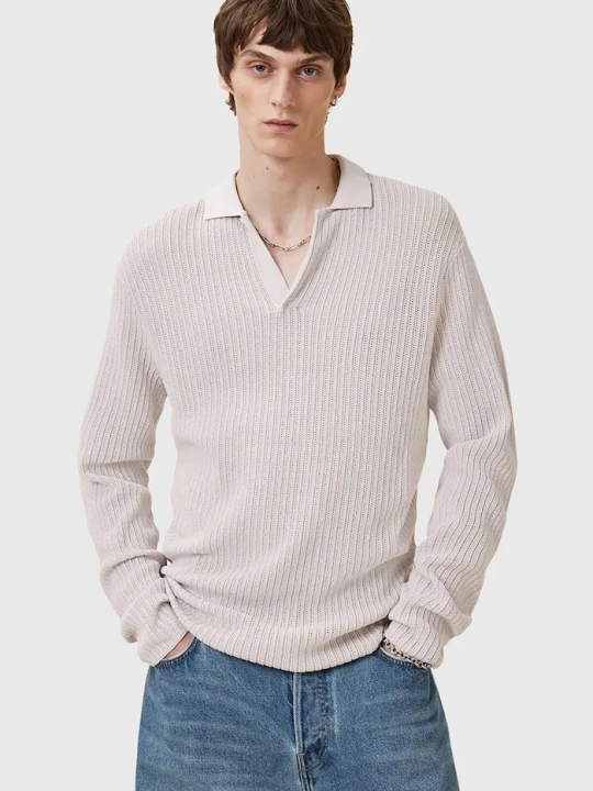 Zdjęcie produktu AllSaints sweter bawełniany THOMA beżowy
