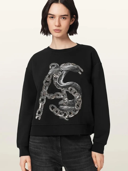 Zdjęcie produktu AllSaints sweter damski z bawełną LINX PIPPA czarny