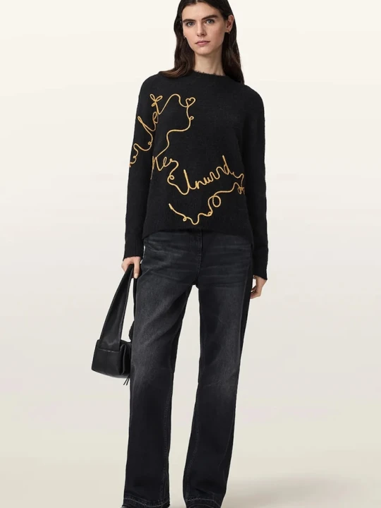 Zdjęcie produktu AllSaints sweter damski z wełną UNWIND czarny