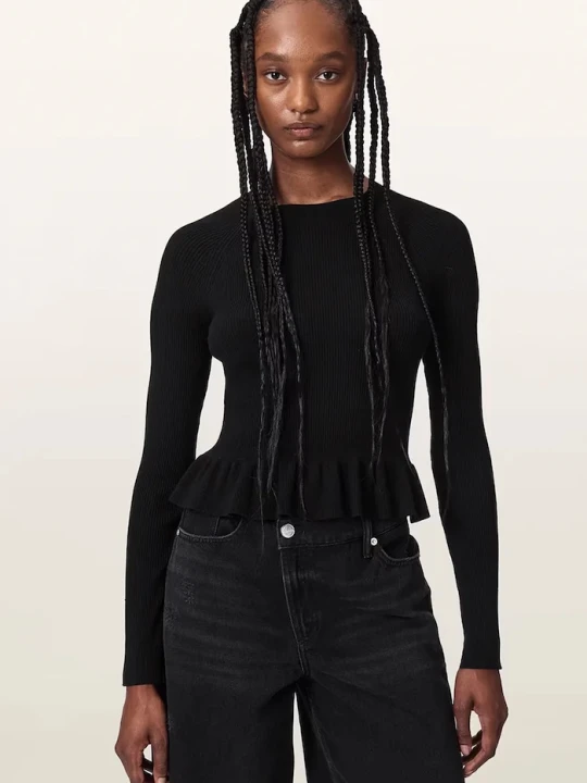 Zdjęcie produktu AllSaints sweter damski z wiskozą JAS czarny