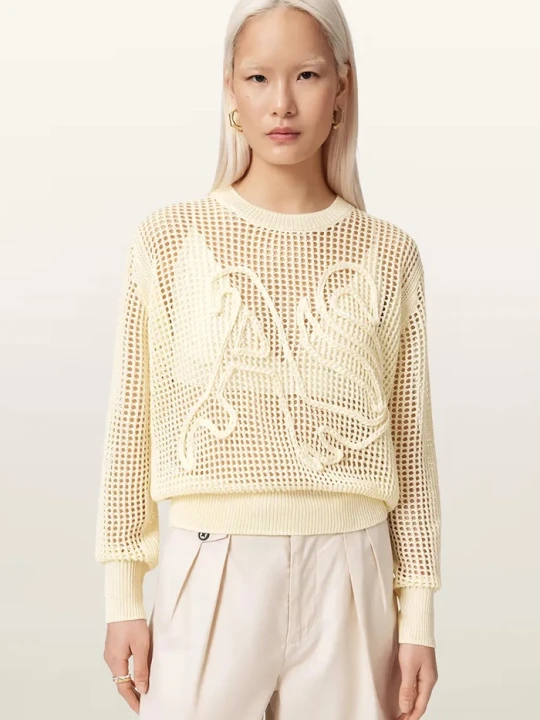 Zdjęcie produktu AllSaints sweter damski z wiskozą RAELYN beżowy