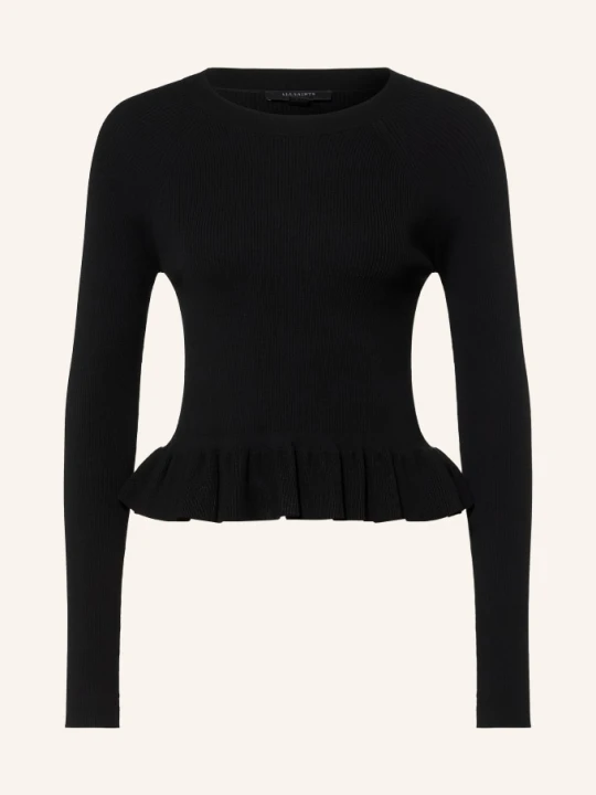 Zdjęcie produktu Allsaints Sweter Jas Z Falbankami schwarz CZARNY