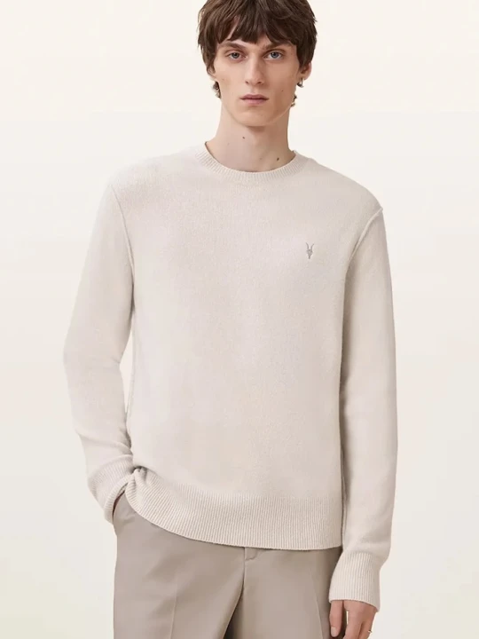Zdjęcie produktu AllSaints sweter męski z dodatkiem wełny beżowy