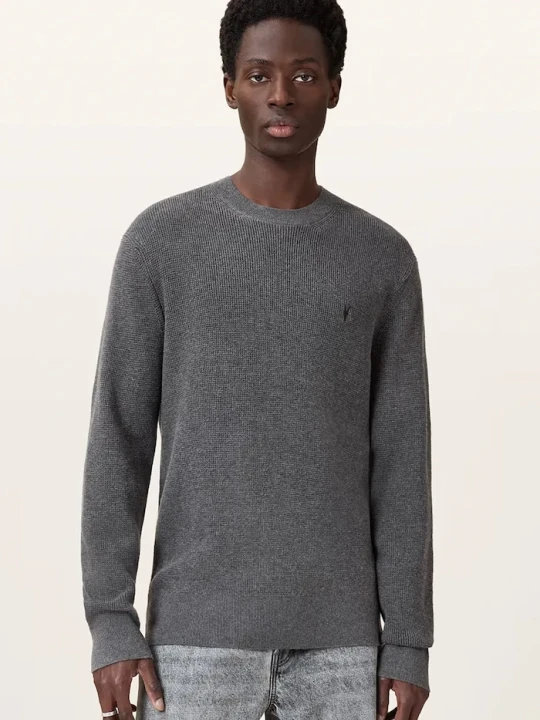 Zdjęcie produktu AllSaints sweter męski z dodatkiem wełny szary