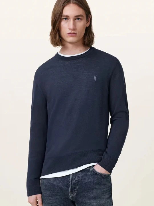 Zdjęcie produktu AllSaints sweter męski z wełny merino granatowy