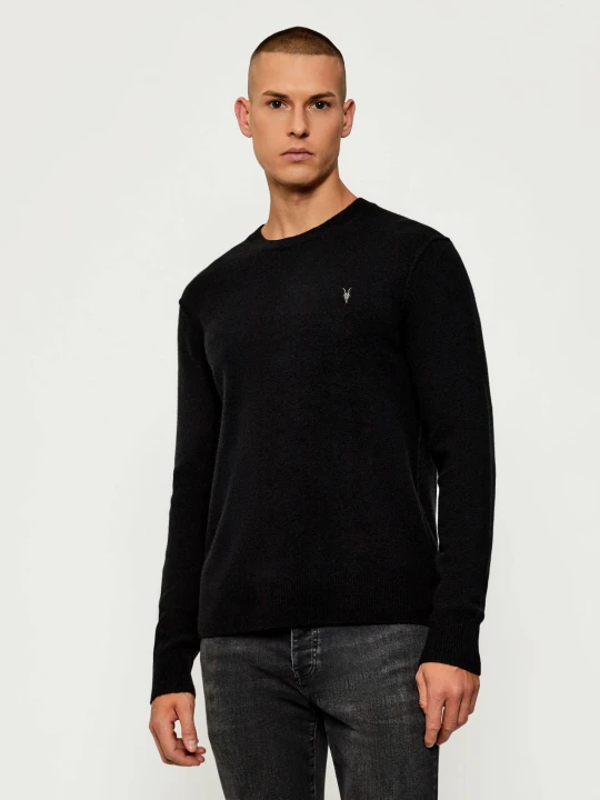 Zdjęcie produktu AllSaints Sweter STATTEN | Regular Fit | z dodatkiem wełny czarny