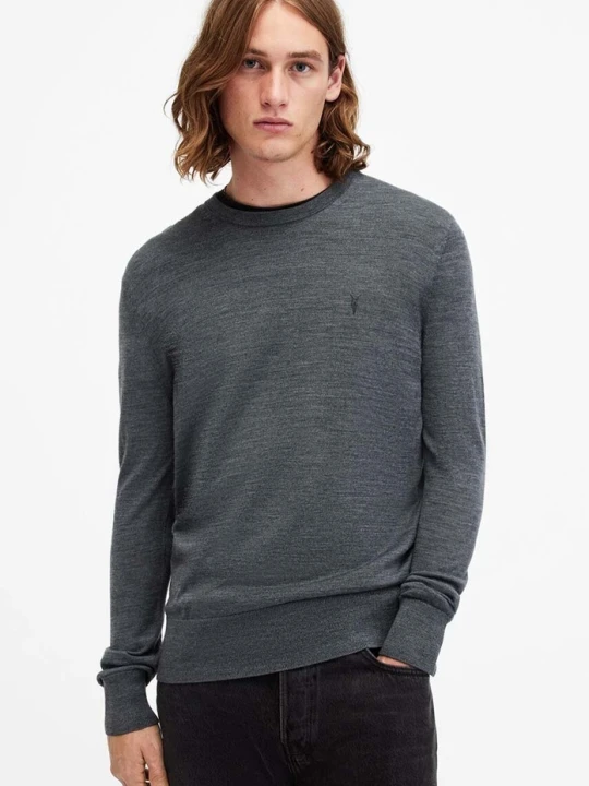 Zdjęcie produktu AllSaints sweter męski z wełny merino granatowy