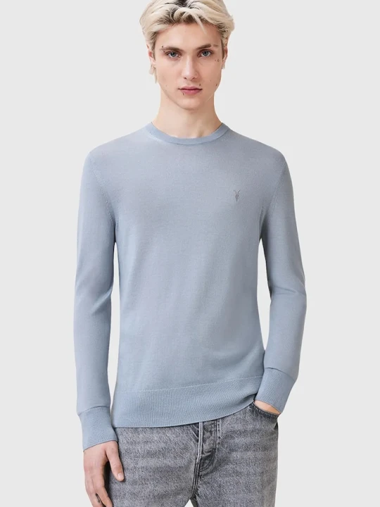 Zdjęcie produktu AllSaints sweter męski z wełny merino niebieski