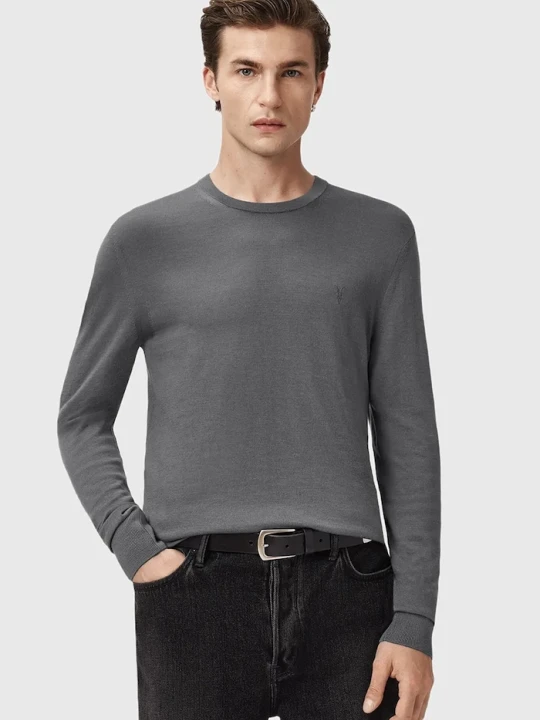 Zdjęcie produktu AllSaints sweter męski z wełny merino szary