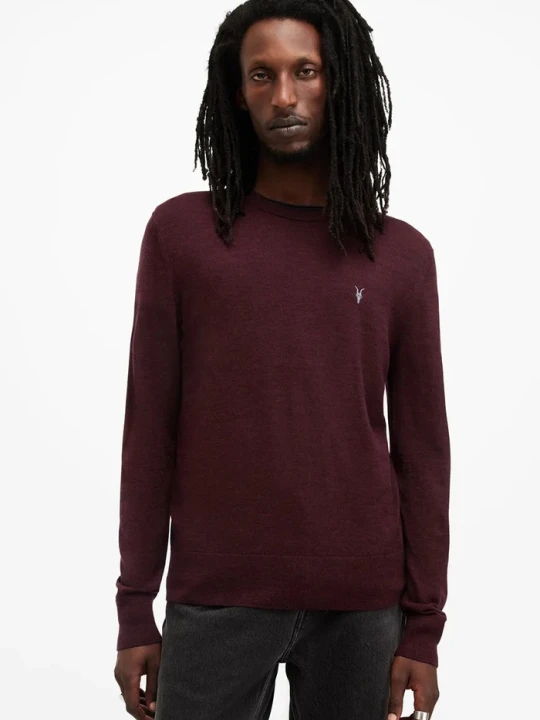 Zdjęcie produktu AllSaints sweter męski z wełny merino fioletowy