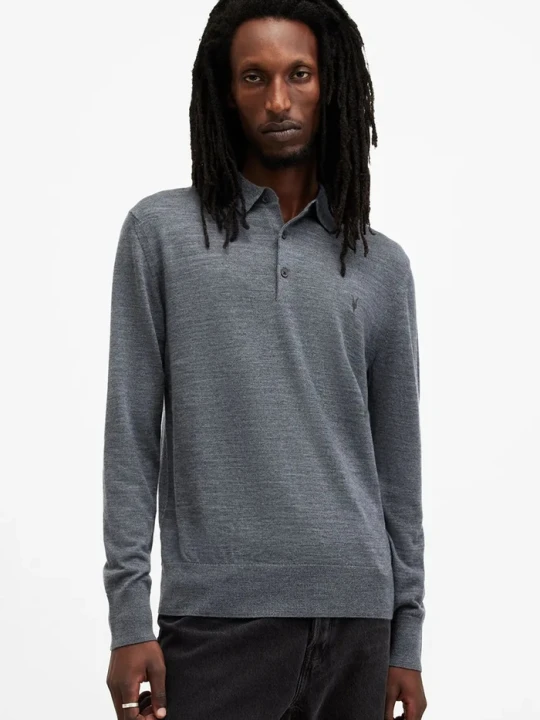 Zdjęcie produktu AllSaints sweter wełniany MODE MERINO granatowy