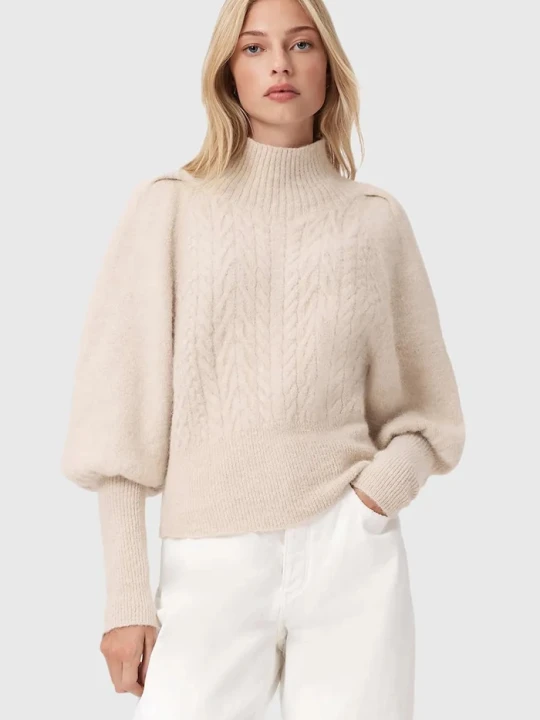Zdjęcie produktu AllSaints sweter z dodatkiem alpaki biały