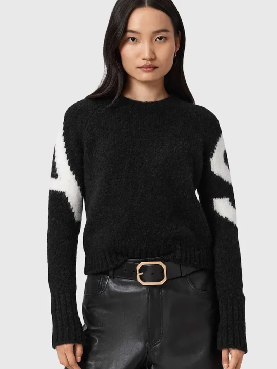Zdjęcie produktu AllSaints sweter z dodatkiem alpaki czarny