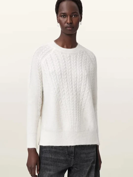 Zdjęcie produktu AllSaints sweter z dodatkiem moheru KIT biały