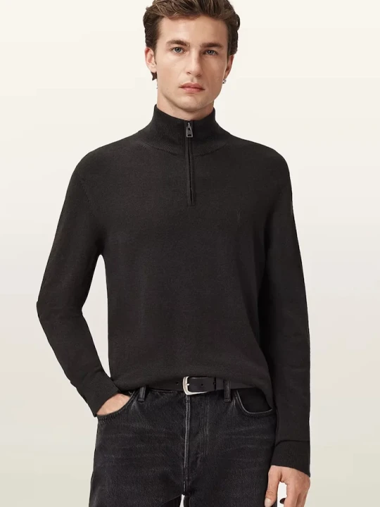 Zdjęcie produktu AllSaints sweter z dodatkiem wełny KILBURN brązowy