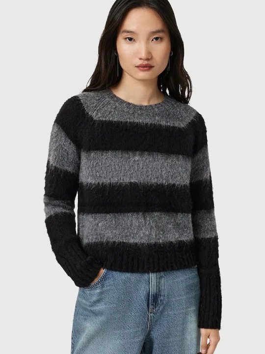 Zdjęcie produktu AllSaints sweter z dodatkiem wełny LOU czarny