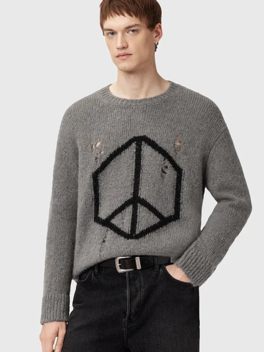 Zdjęcie produktu AllSaints sweter z dodatkiem wełny MESSAGE szary